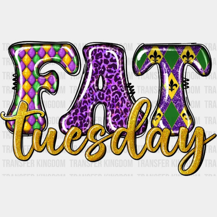 FAT Tuesday Mardi Gras Design- DTF heat transfer