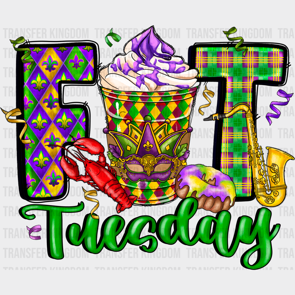 Fat Tuesday Mardi Gras Design- Dtf Heat Transfer