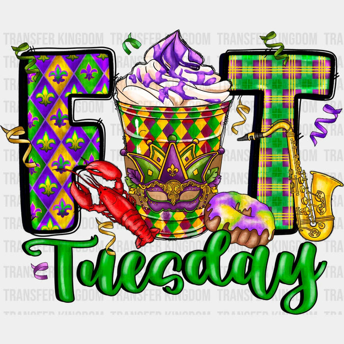 Fit Tuesday Mardi Gras Design - Mardi Gras DTF heat transfer