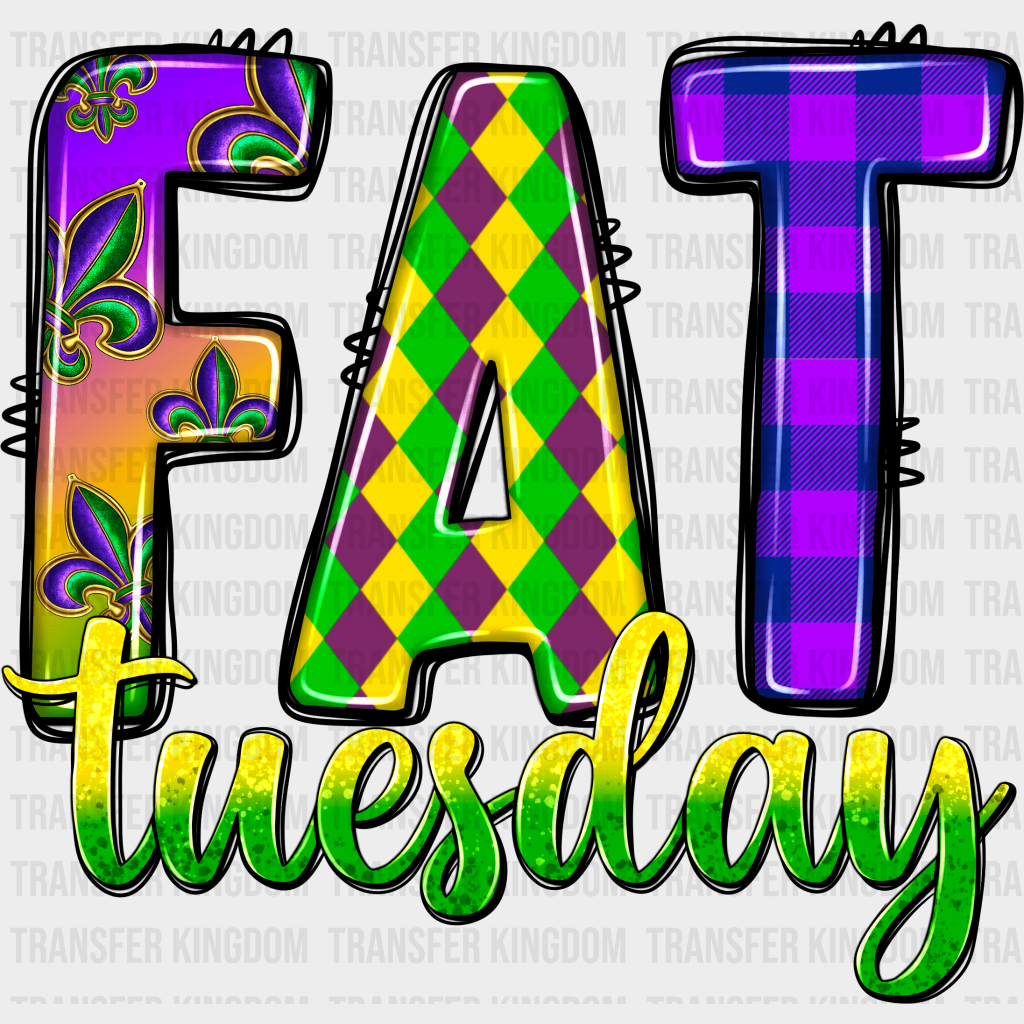 Fat Tuesday Mardi Gras Design- Dtf Heat Transfer