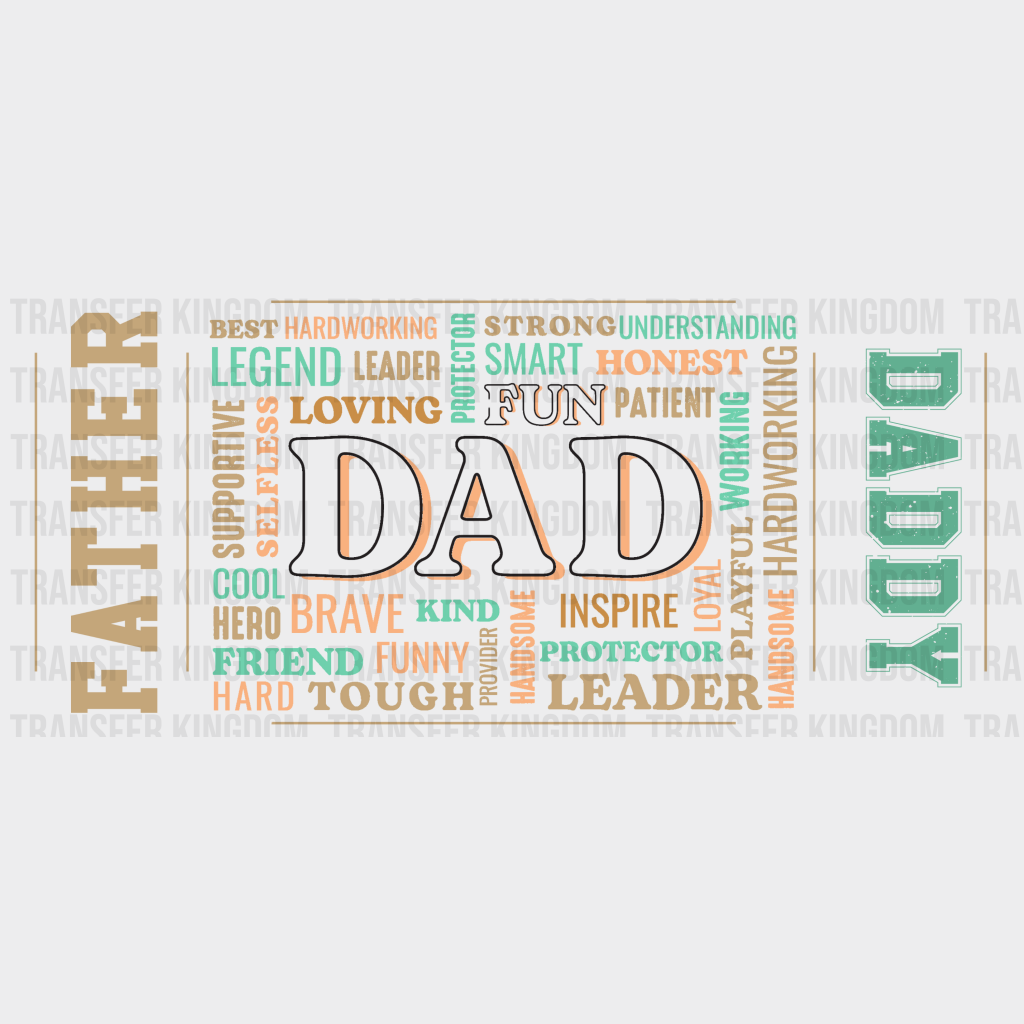 Father Daddy - Dad Cup Wrap Uv Sticker Permanent Dtf Decal