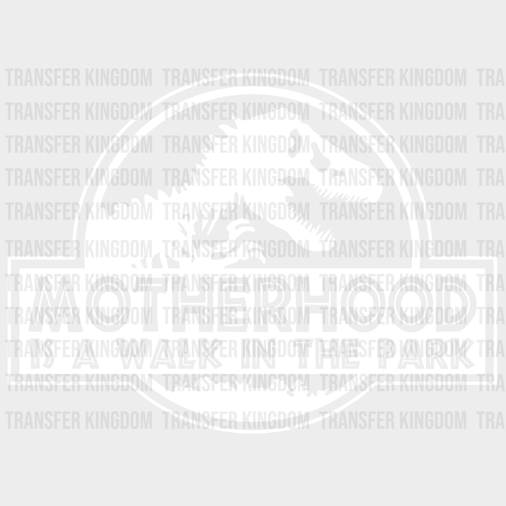 Fatherhood / Motherhood Is A Walk In The Park - Dinosaur Couple Dtf Heat Transfer Unisex S & M ( 10