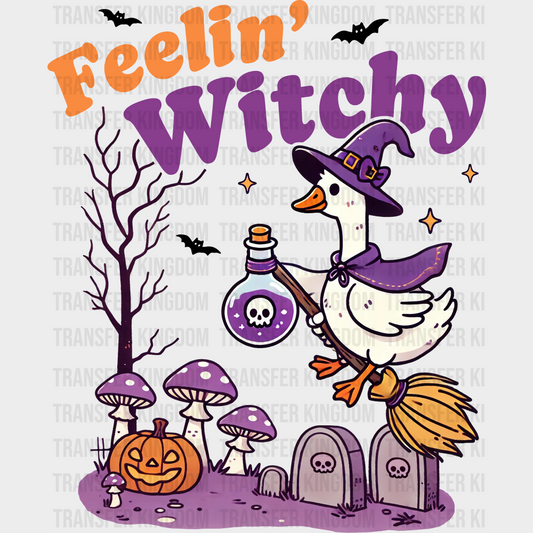 Feelin’ Witchy Purple Design Halloween DTF Transfer Adult Unisex S & M (10’’) / Dark Color Design (See Imaging)
