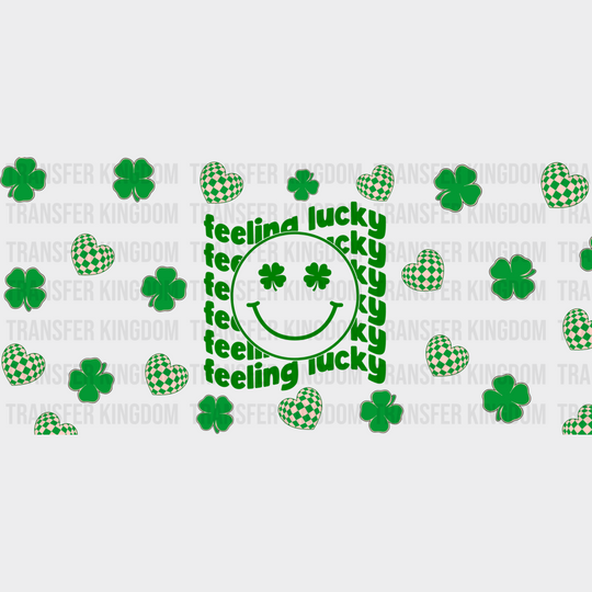 Feeling Lucky Smiley - St Patrick Cup Wrap Uv Sticker Permanent Dtf Decal