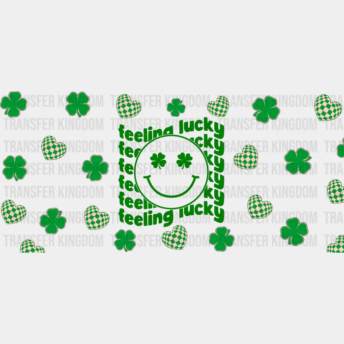 Feeling Lucky Smiley - St Patrick Cup Wrap UV Sticker Permanent UV DTF Decal