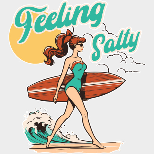 Feeling Salty - Surfing DTF Transfers transfer-kingdom Light Color Design (See Imaging)