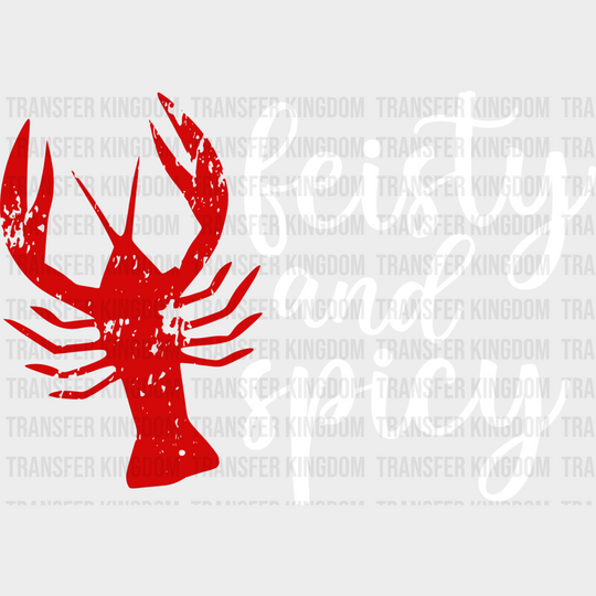 Feisty And Spicy - Crawfish Iron On Dtf Transfer Unisex S & M (10’’) / Light Color Design See