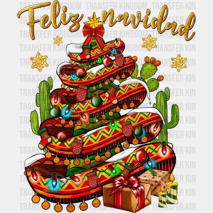 Feliz Navidad Cactus Design - Christmas DTF Transfer