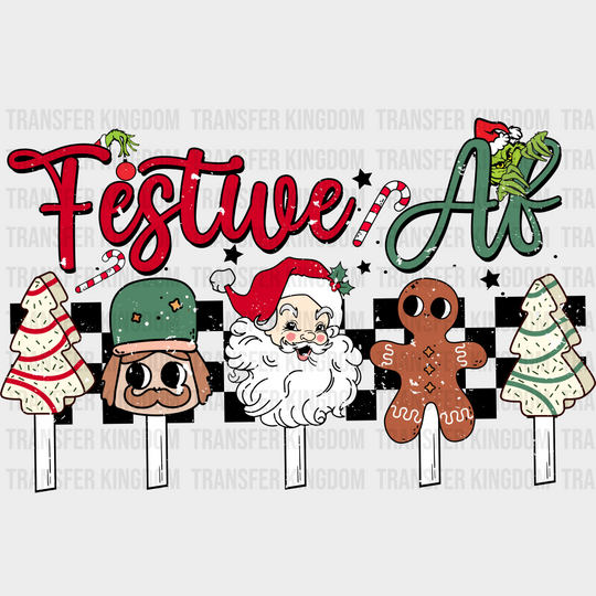 Festival Christmas Design - Dtf Heat Transfer Unisex S & M ( 10 ) / Dark Color See Imaging