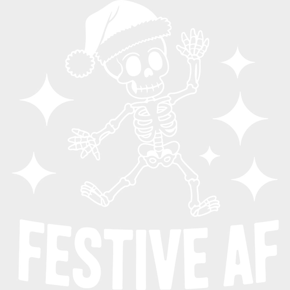 Festive AF - Christmas DTF Transfer Adult Unisex - S & M (10’’) / Light Color Design (See Imaging)