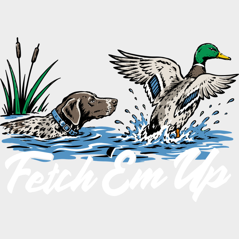 Fetch ’Em Up - Hunting DTF Transfers - Adult Unisex - S & M (10’’) / Light Color Design (See Imaging)