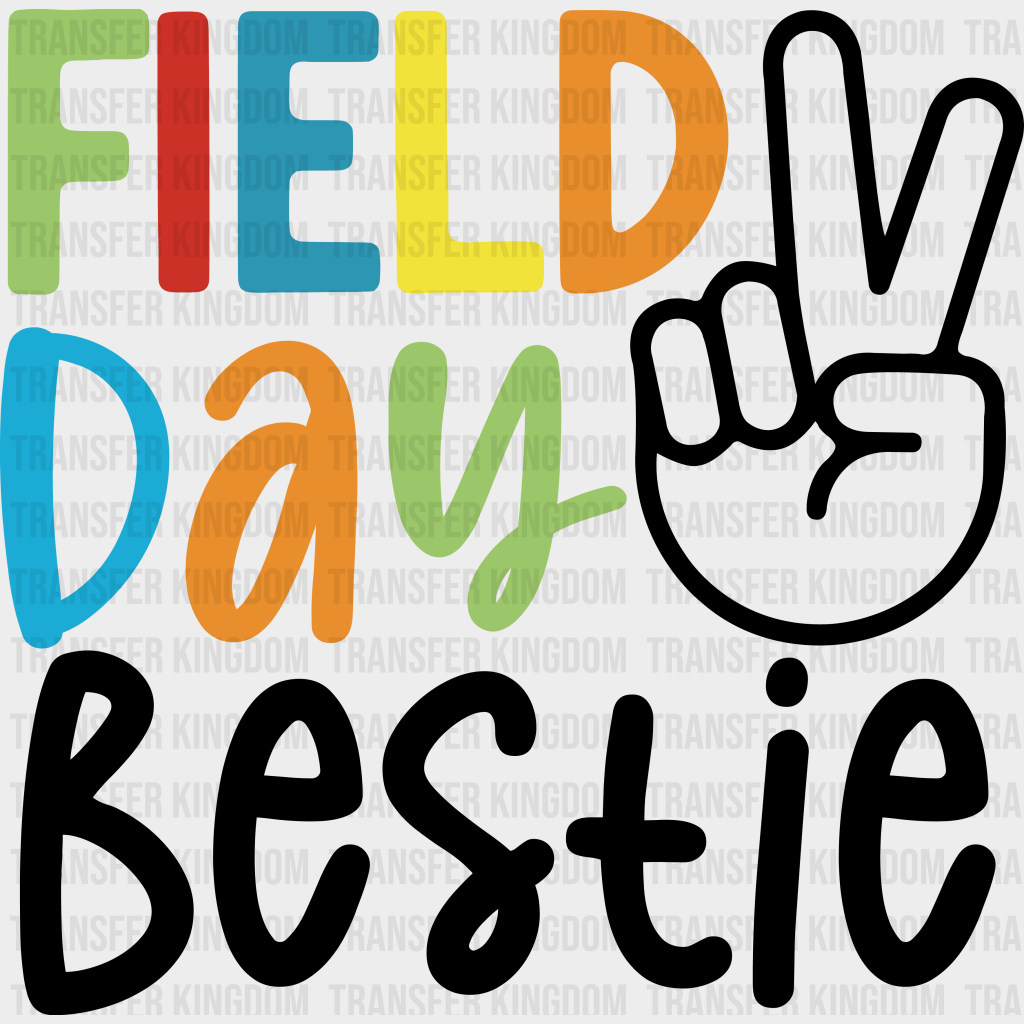 Field Day Bestie B&W - Field Day DTF Transfer Adult Unisex - S & M (10’’) / Dark Color Design (See Imaging)