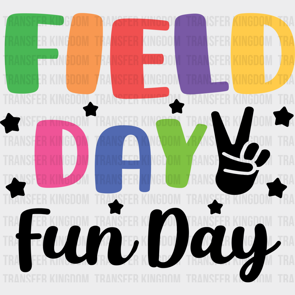 Field Day Fun Day B&W - Field Day DTF Transfer Adult Unisex - S & M (10’’) / Dark Color Design (See Imaging)