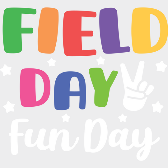 Field Day Fun Day B&W - Field Day DTF Transfer Adult Unisex - S & M (10’’) / Light Color Design (See Imaging)