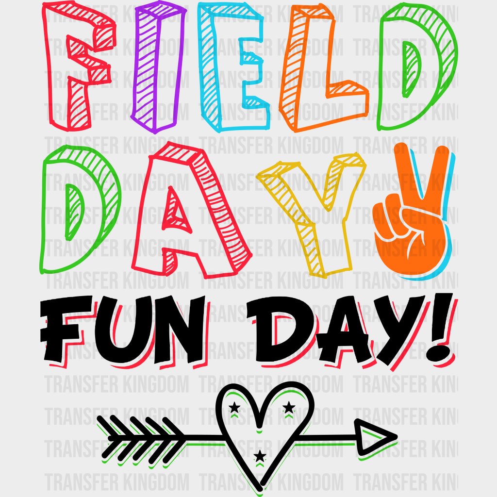 Field Day Fun Day - Field Day DTF Transfer Adult Unisex - S & M (10’’) / Dark Color Design (See Imaging)