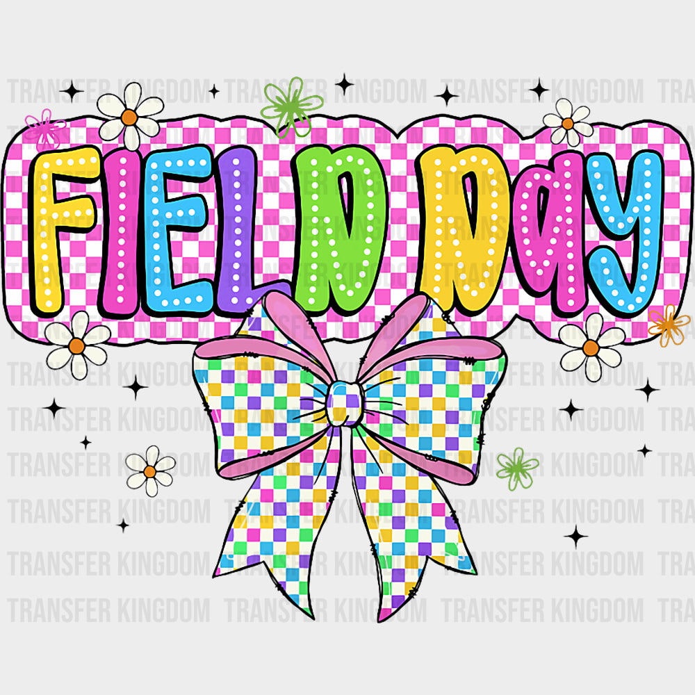 Field Day Pink Ribbon - Field Trip DTF Transfers Adult Unisex - S & M (10’’) / Dark Color Design (See Imaging)