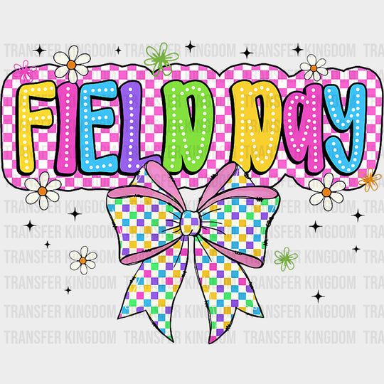 Field Day Pink Ribbon - Field Trip DTF Transfers Adult Unisex - S & M (10’’) / Dark Color Design (See Imaging)