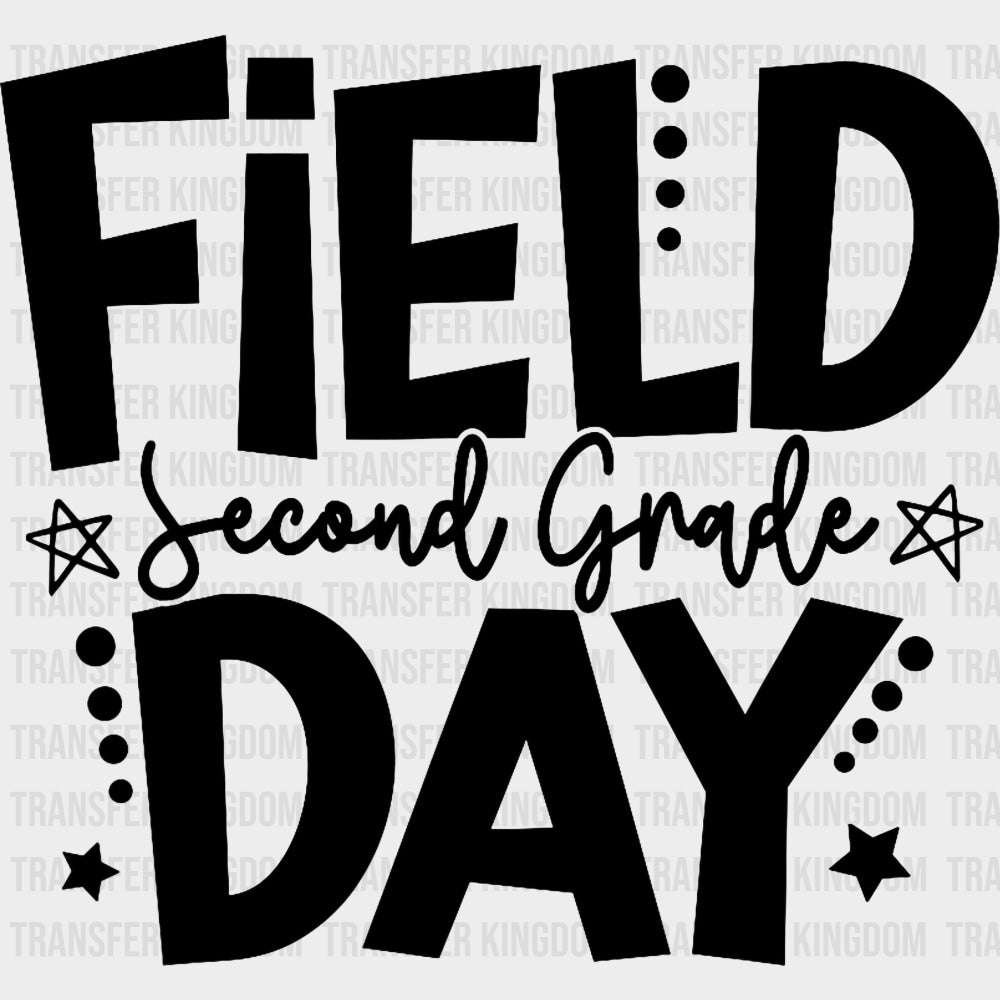 Field Day Second Grade B&W - Field Trip DTF Transfers Adult Unisex - S & M (10’’) / Dark Color Design (See Imaging)