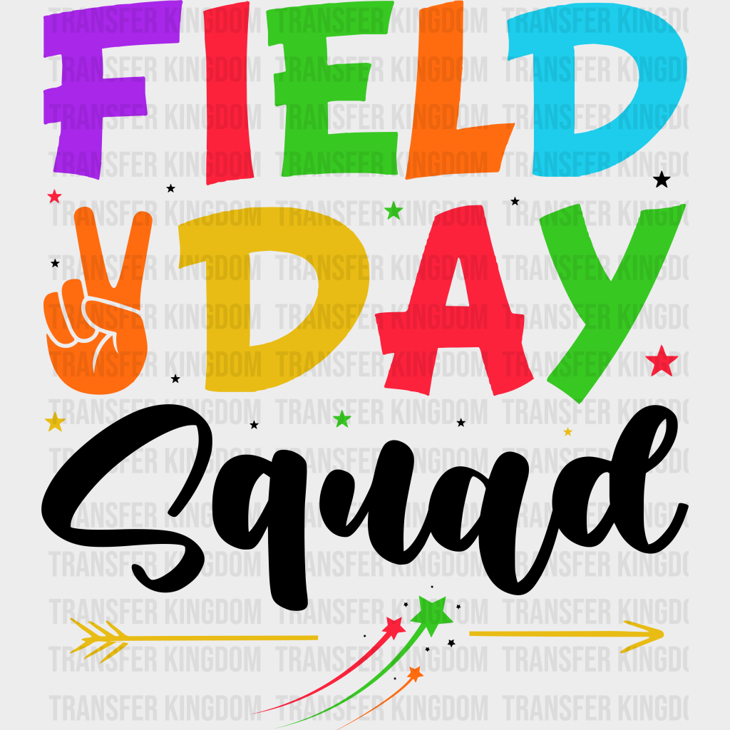 Field Day Squad Colorful - Field Day DTF Transfer Adult Unisex - S & M (10’’) / Dark Color Design (See Imaging)
