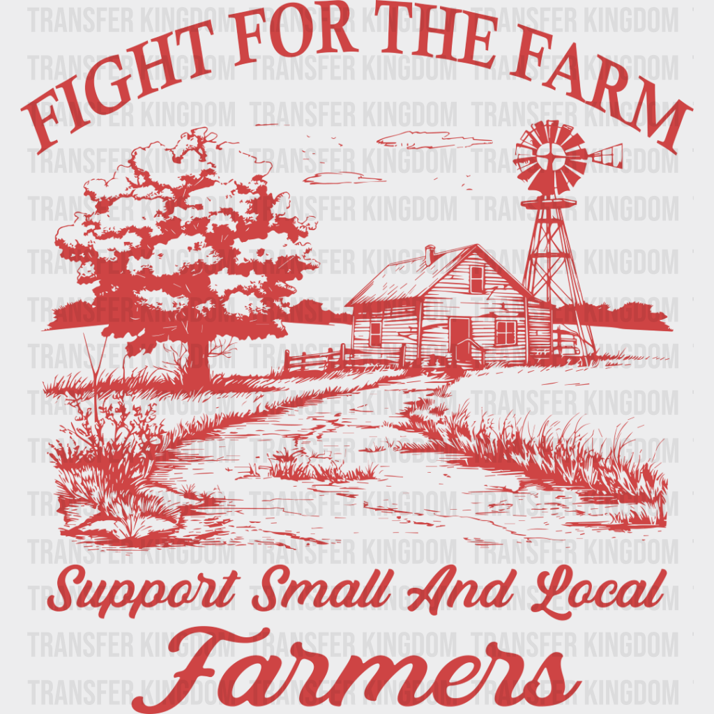 Fight For The Farmer - Dtf Transfer Unisex S & M (10’’) / Red Color Design See Imaging