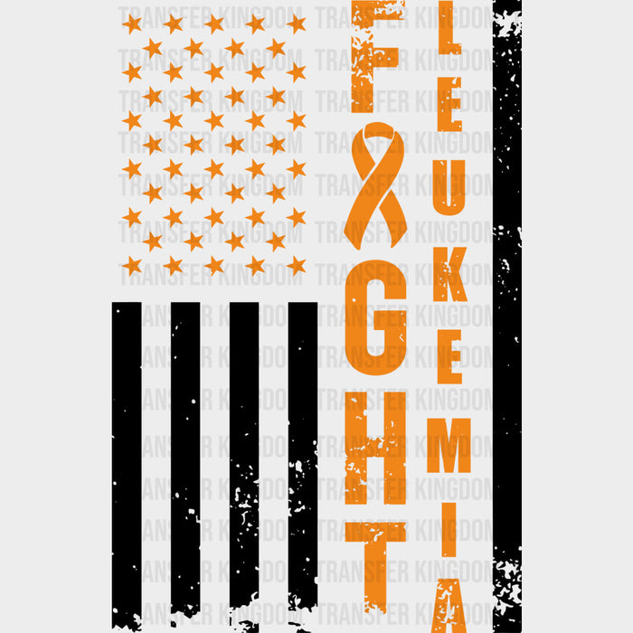 Fight Leukemia, US Flag - Leukemia DTF Transfers