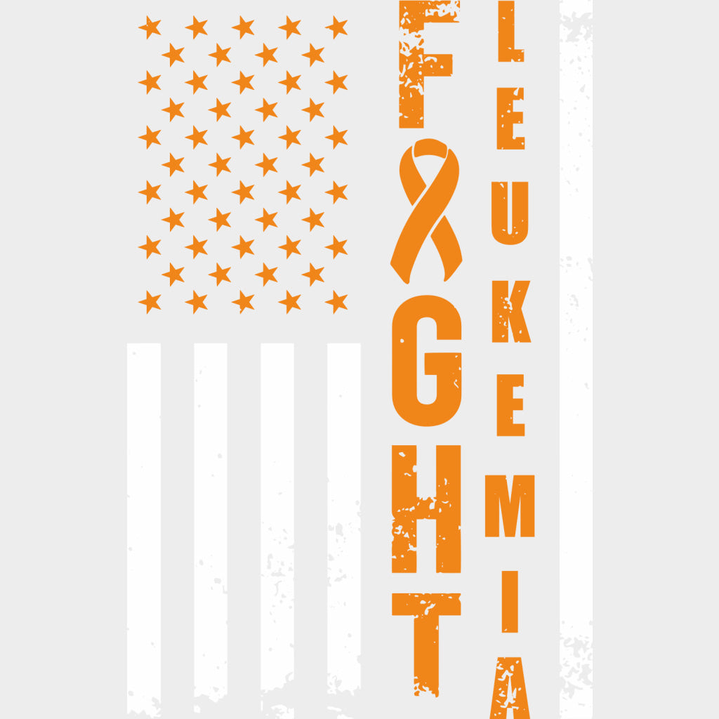 Fight Leukemia US Flag - Leukemia DTF Transfers Adult Unisex - S & M (10’’) / Light Color Design (See Imaging)