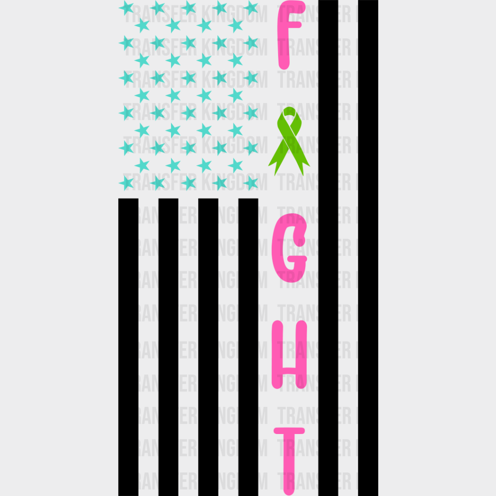 Fight Usa Flag Design - Metastatic Breast Cancer Dtf Transfer Unisex S & M (10’’) / Dark Color