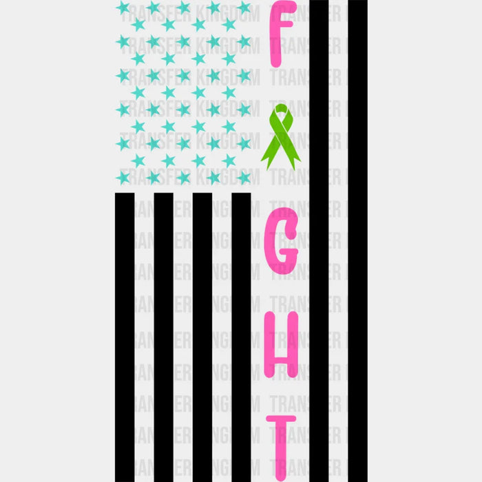 Fight USA Flag Design - Metastatic Breast Cancer DTF Transfer