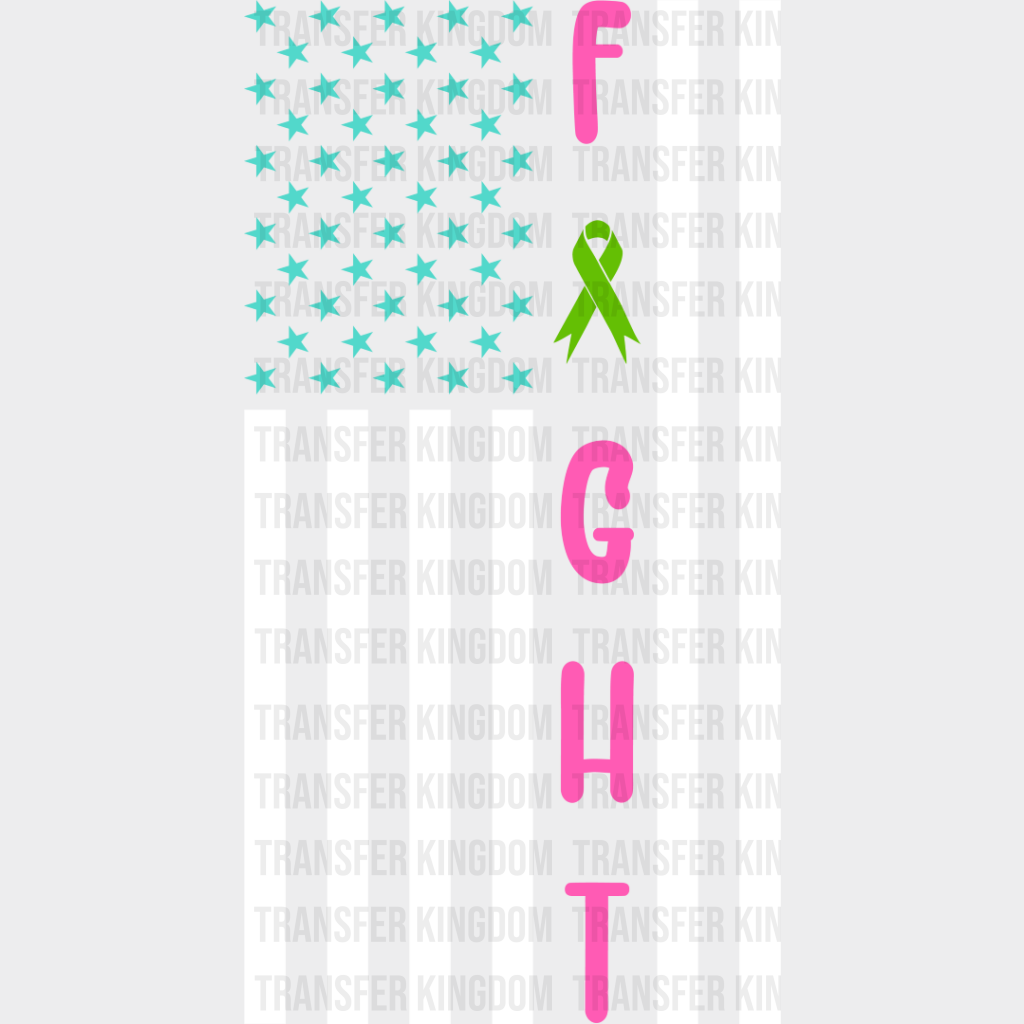 Fight Usa Flag Design - Metastatic Breast Cancer Dtf Transfer Unisex S & M (10’’) / Light Color