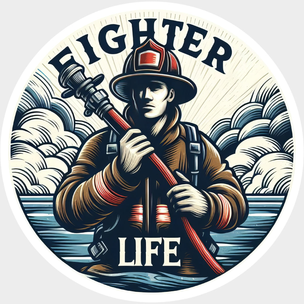 Fighter Life Circular - Fire Department DTF Transfers Adult Unisex - S & M (10’’) / Light Color Design (See Imaging)