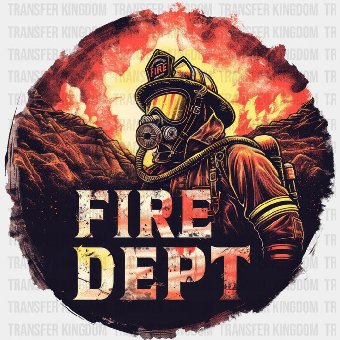 Fire Dept Circle Design - Firefighter DTF Heat Transfer
