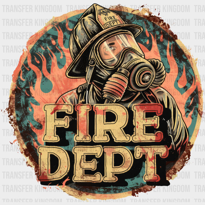Fire Dept Flame Circle - Fire Department DTF Transfers