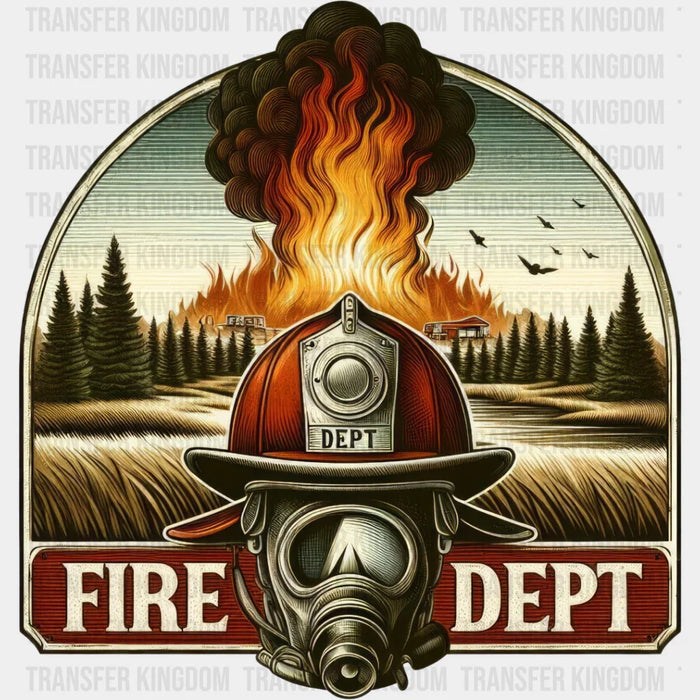 Fire Dept Helmet - Firefighter DTF Heat Transfer