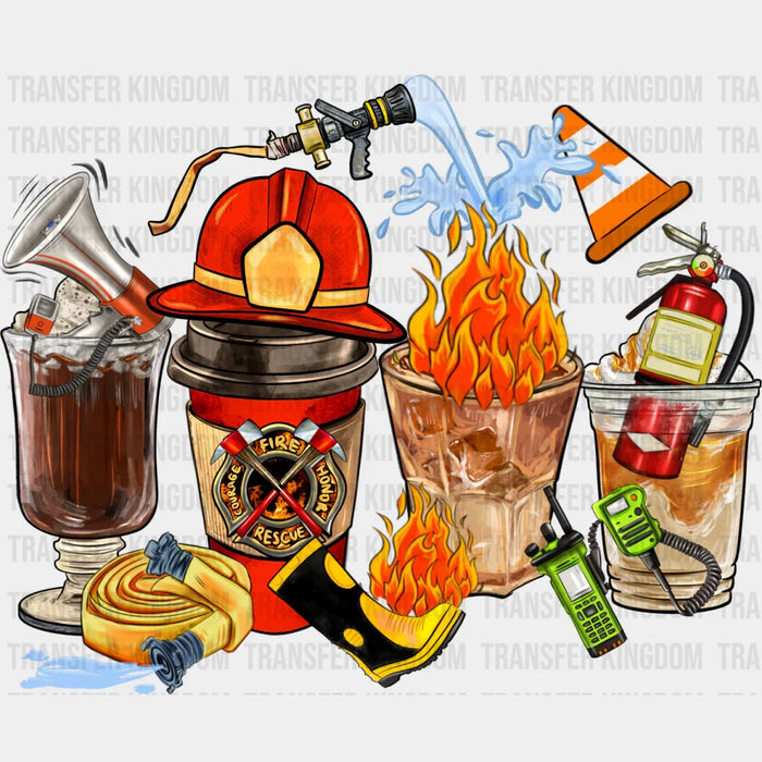 Firefighter Theme Cups - Firefighter DTF Heat Transfer