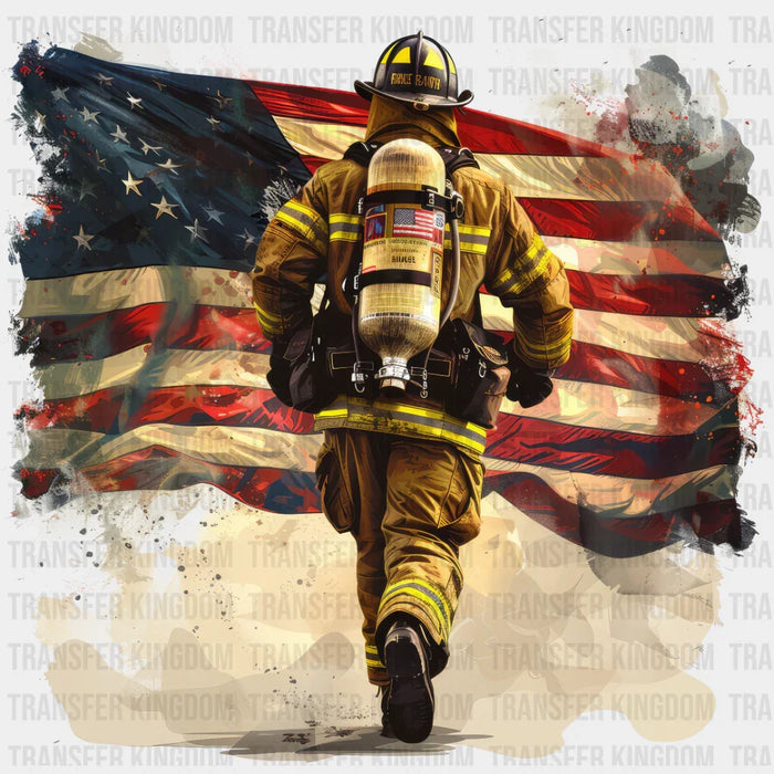 Firefighter USA Flag Cool Design - Firefighter DTF Transfer