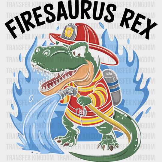 Firesaurus Rex - Fire Department DTF Transfers Adult Unisex - S & M (10’’) / Dark Color Design (See Imaging)