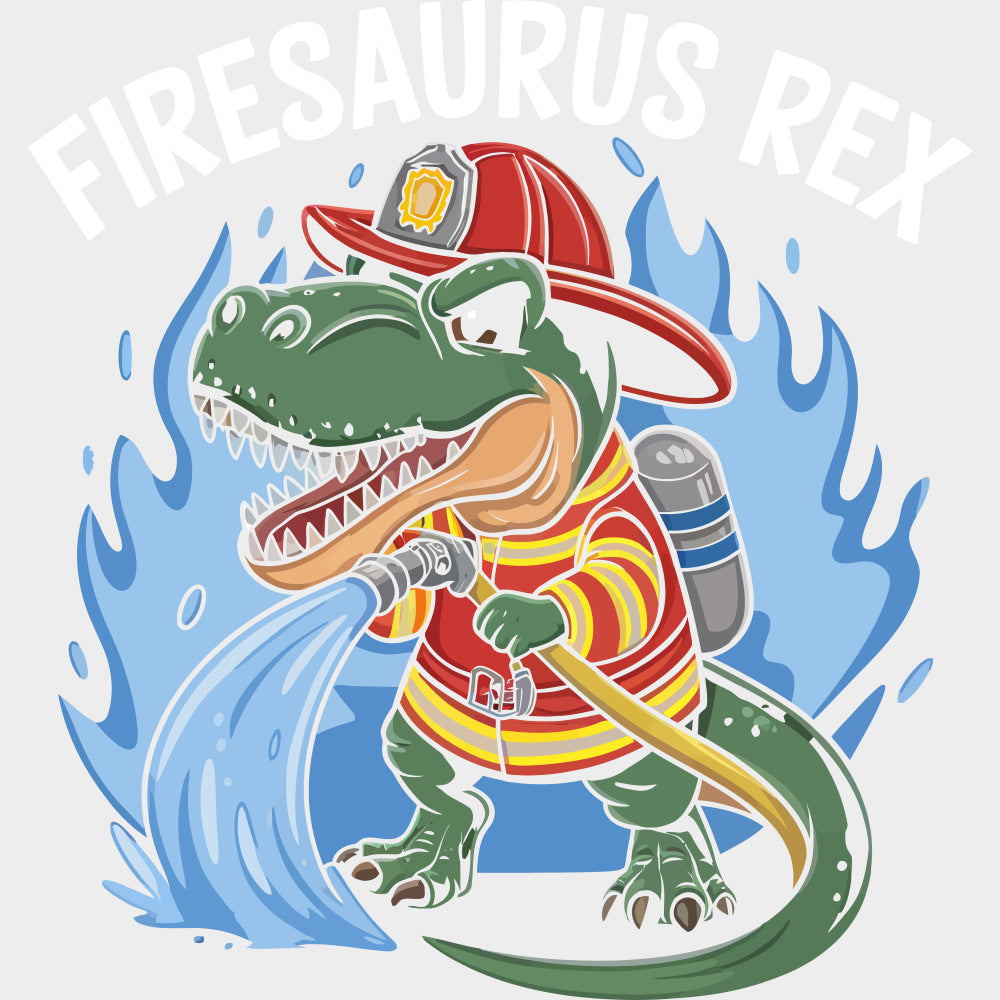Firesaurus Rex - Fire Department DTF Transfers Adult Unisex - S & M (10’’) / Light Color Design (See Imaging)