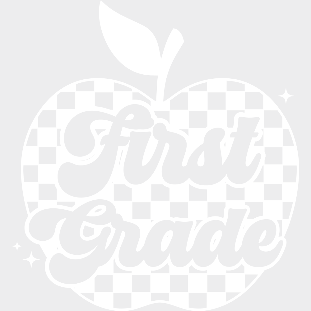 First Grade B&W - Back To School DTF Transfer Adult Unisex - S & M (10’’) / Light Color Design (See Imaging)