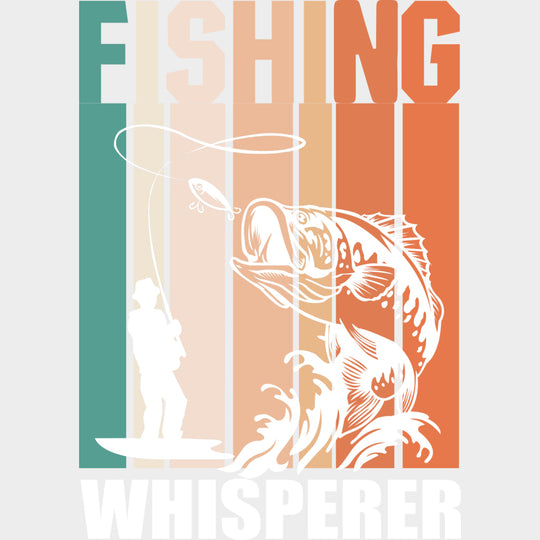 Fishing Whisperer - Fishing DTF Transfers Adult Unisex - S & M (10’’) / Light Color Design (See Imaging)