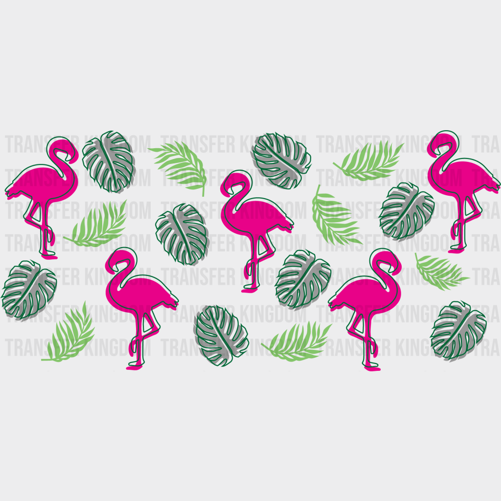 Flamingo Uv Dtf Transfer Cup Wrap Sticker