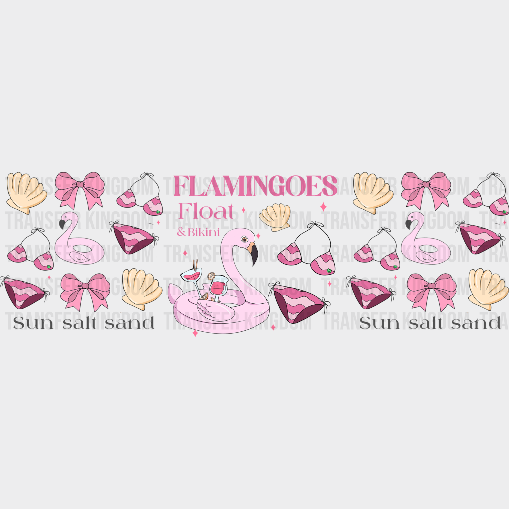 Flamingoes Float - Summer Cup Wrap Uv Sticker Permanent Dtf Decal