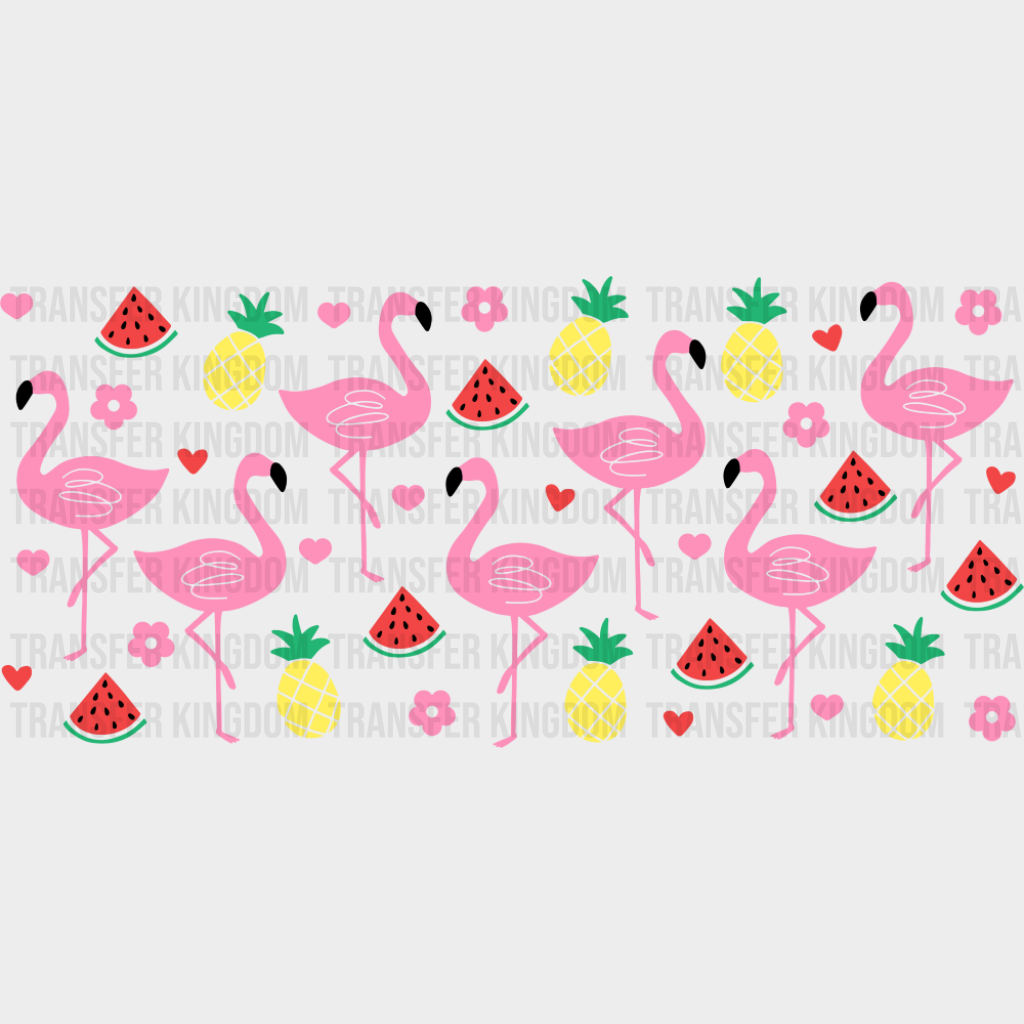Flamingoes - General Cup Wrap UV Sticker Permanent UV DTF Decal UVDTF