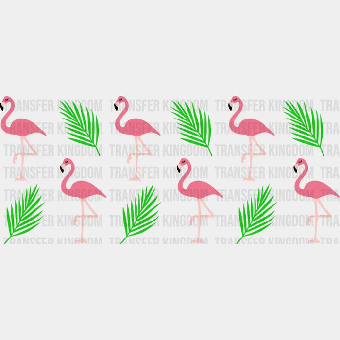 Flamingoes & Leaves - General Cup Wrap UV Sticker Permanent UV DTF Decal