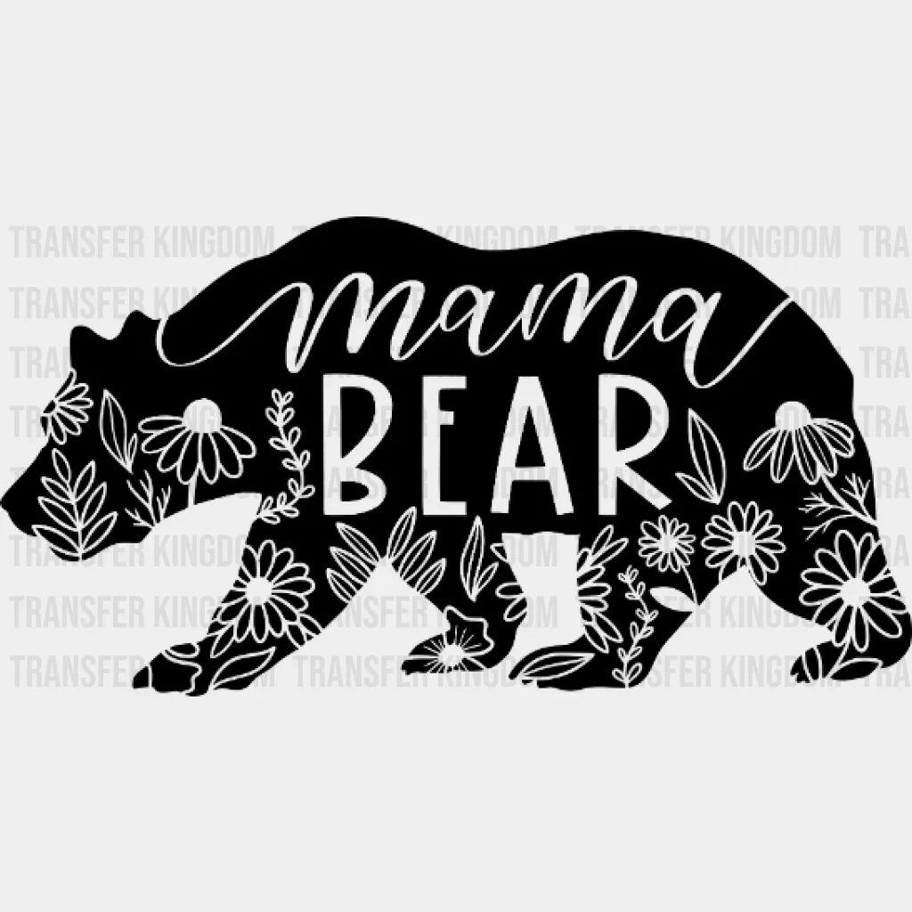 Floral Mama Bear - Pregnancy Gender Reveal Mom Life Design Dtf Heat Transfer