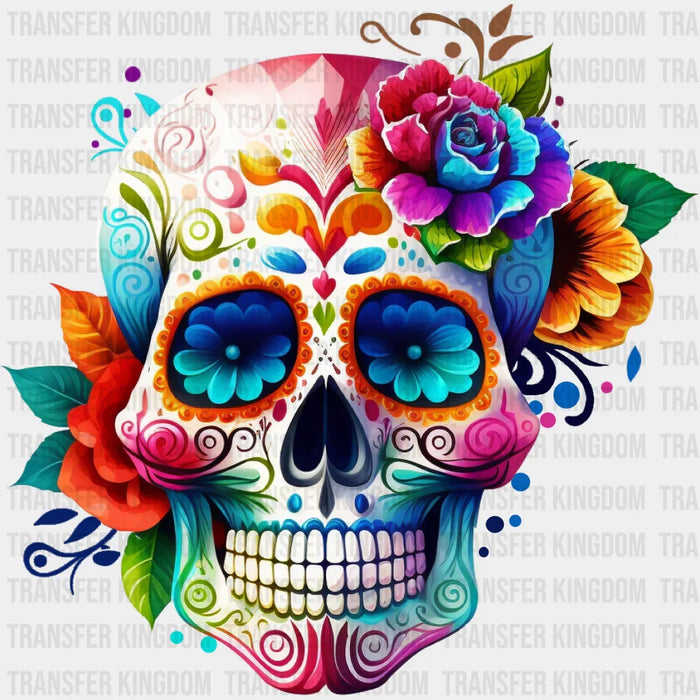 Floral Skull Design - Day Of The Dead DTF heat transfer