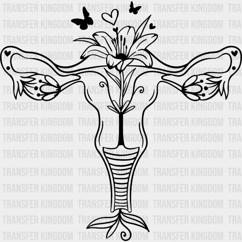 Floral Uterus Design - Dtf Heat Transfer