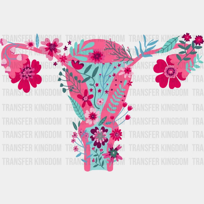 Floral Uterus Colorful Design - Feminism DTF heat transfer