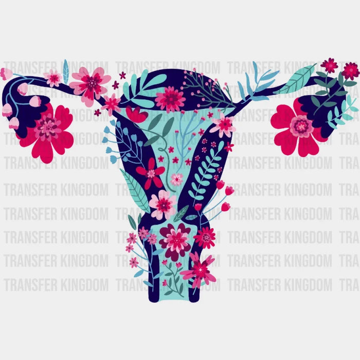 Floral Uterus Design - Feminism DTF heat transfer