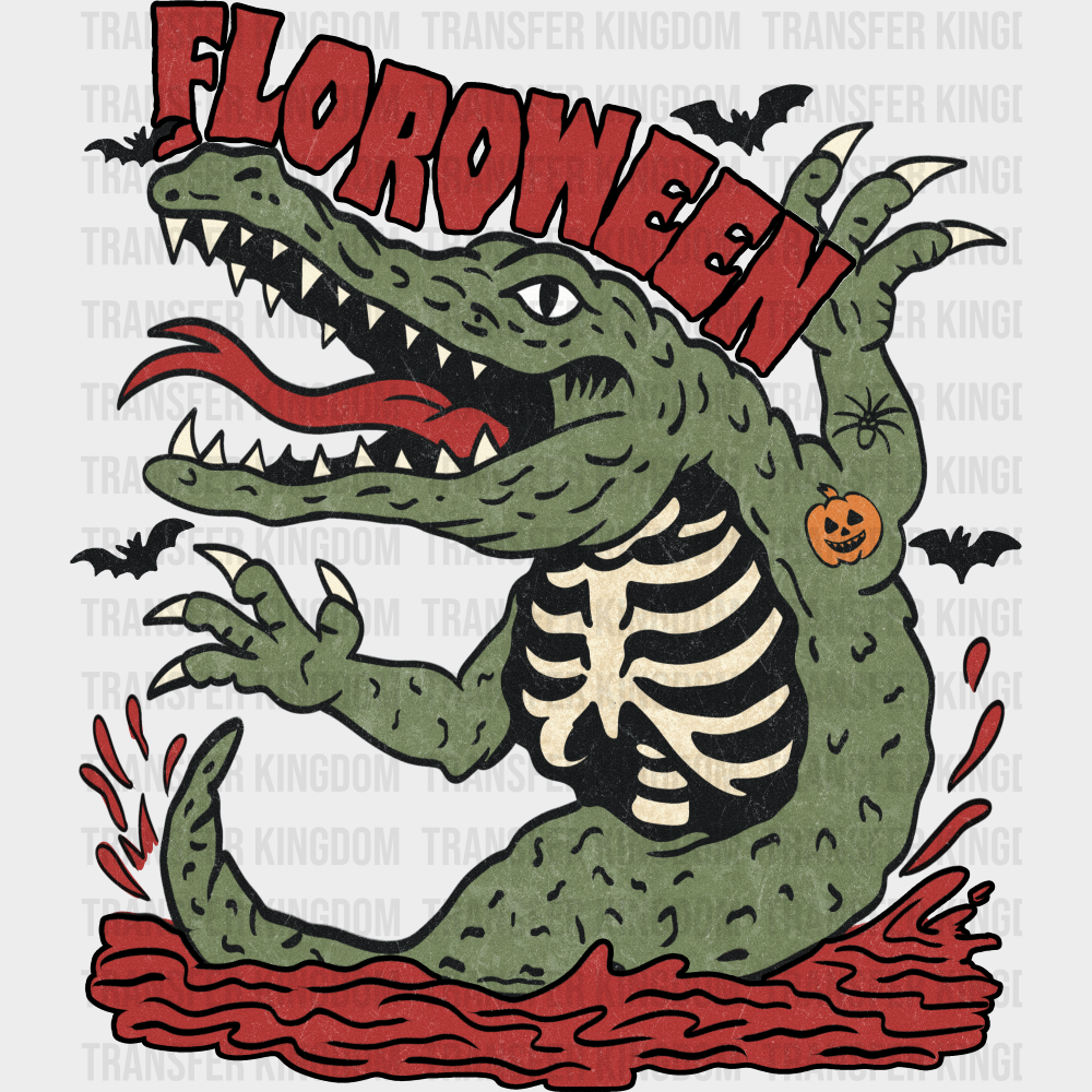 Floroween - Halloween DTF Transfer Adult Unisex - S & M (10’’) / Dark Color Design (See Imaging)