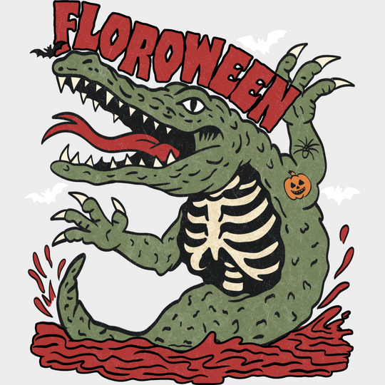 Floroween - Halloween DTF Transfer Adult Unisex - S & M (10’’) / Light Color Design (See Imaging)